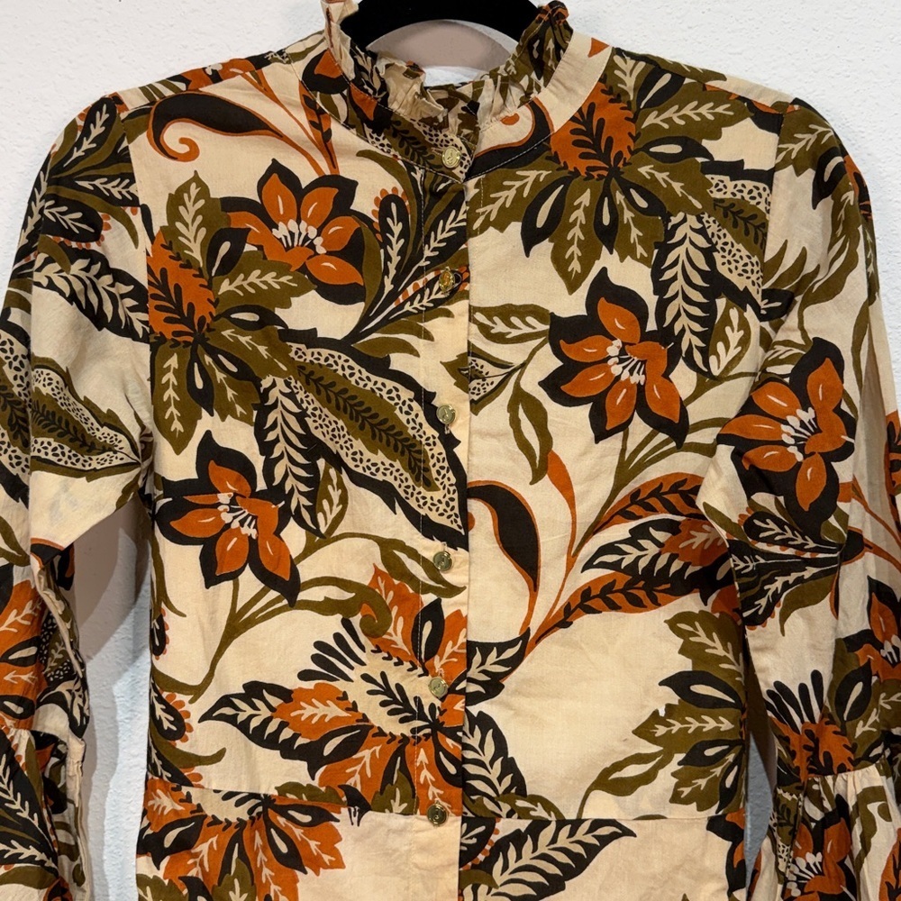 Jude Connolly Roxie Floral Button-Front Midi Dress in size XS with gold buttons - Picture 5 of 11
